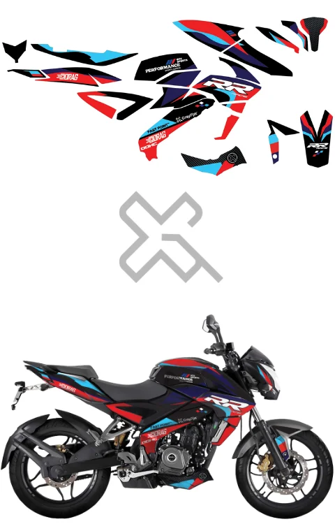 RR Edition Full Body Sticker Compatible with Pulsar NS 125/160/200 | Made In Premium Gloss Vinyl With FPF(Fade Protection Film), Water Proof, Precut Sticker, Pack Of 1 Compatible with Both Side